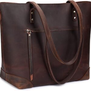Vintage genuine leather Women shoulder tote